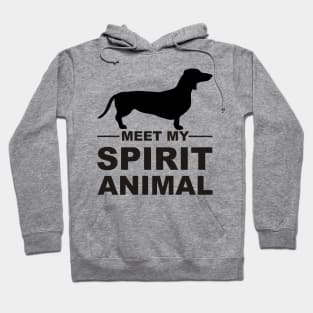 Meet my spirit animal - dachshund - black Hoodie